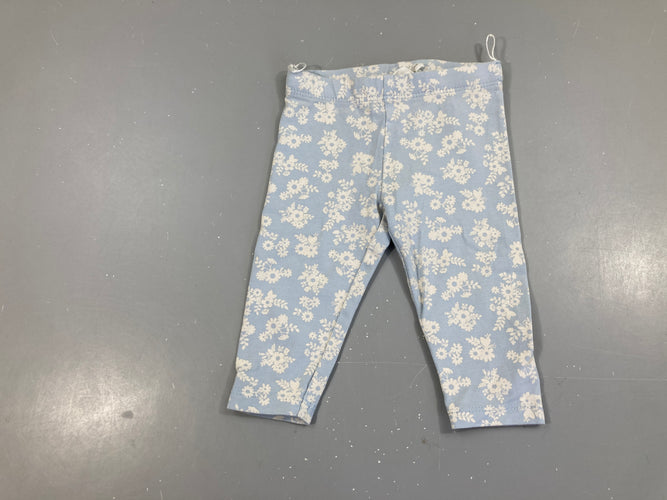 Legging bleu clair fleuri, moins cher chez Petit Kiwi