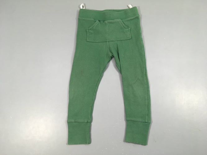 Legging côtes vert poche avant, moins cher chez Petit Kiwi