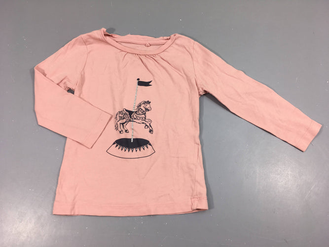 T-shirt m.l rose cheval, moins cher chez Petit Kiwi