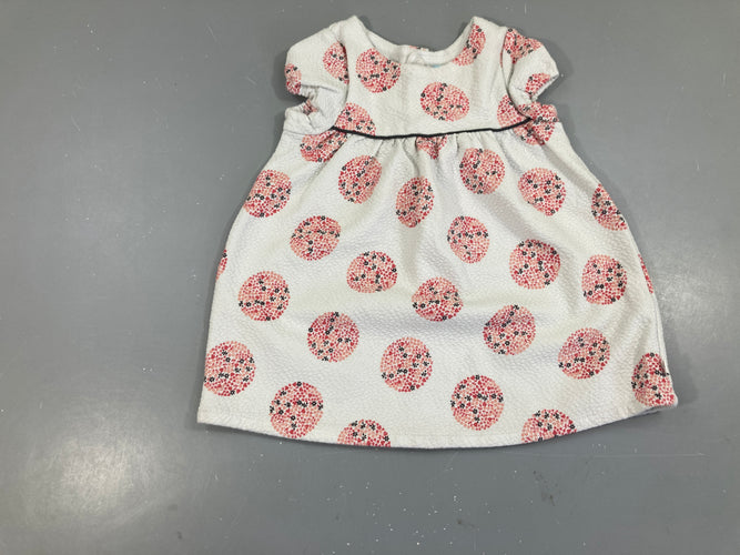 Robe m.c texturé blanc cercles, moins cher chez Petit Kiwi