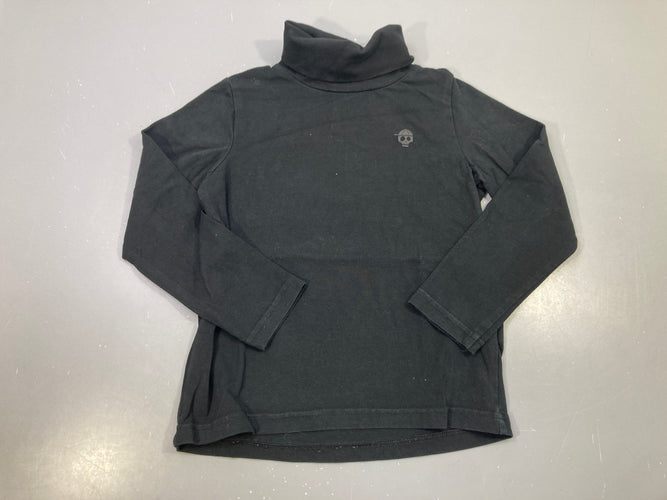 T-shirt m.l col roulé noir, logo tête de mort, moins cher chez Petit Kiwi