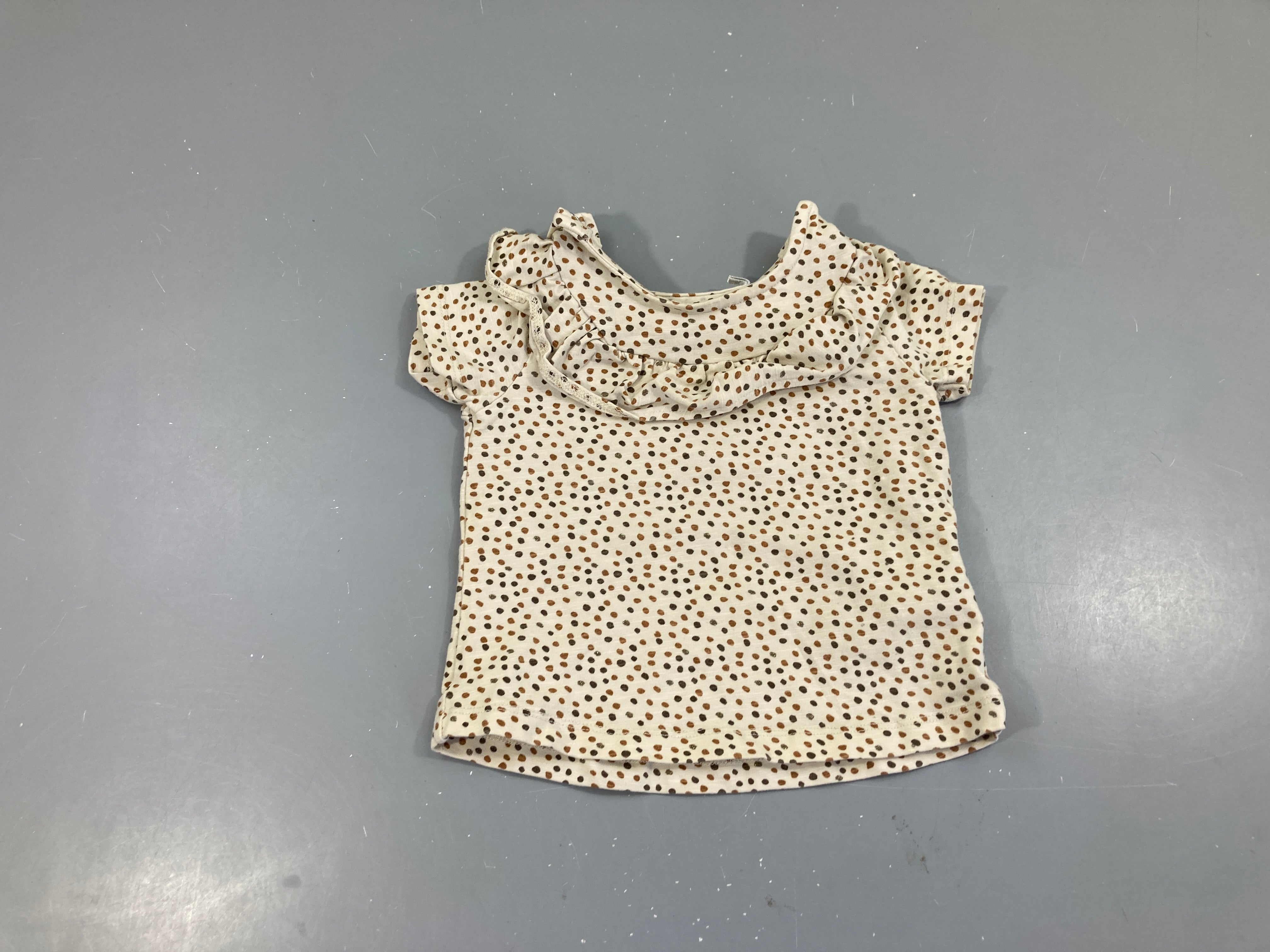 T-shirt m.c beige pois bruns