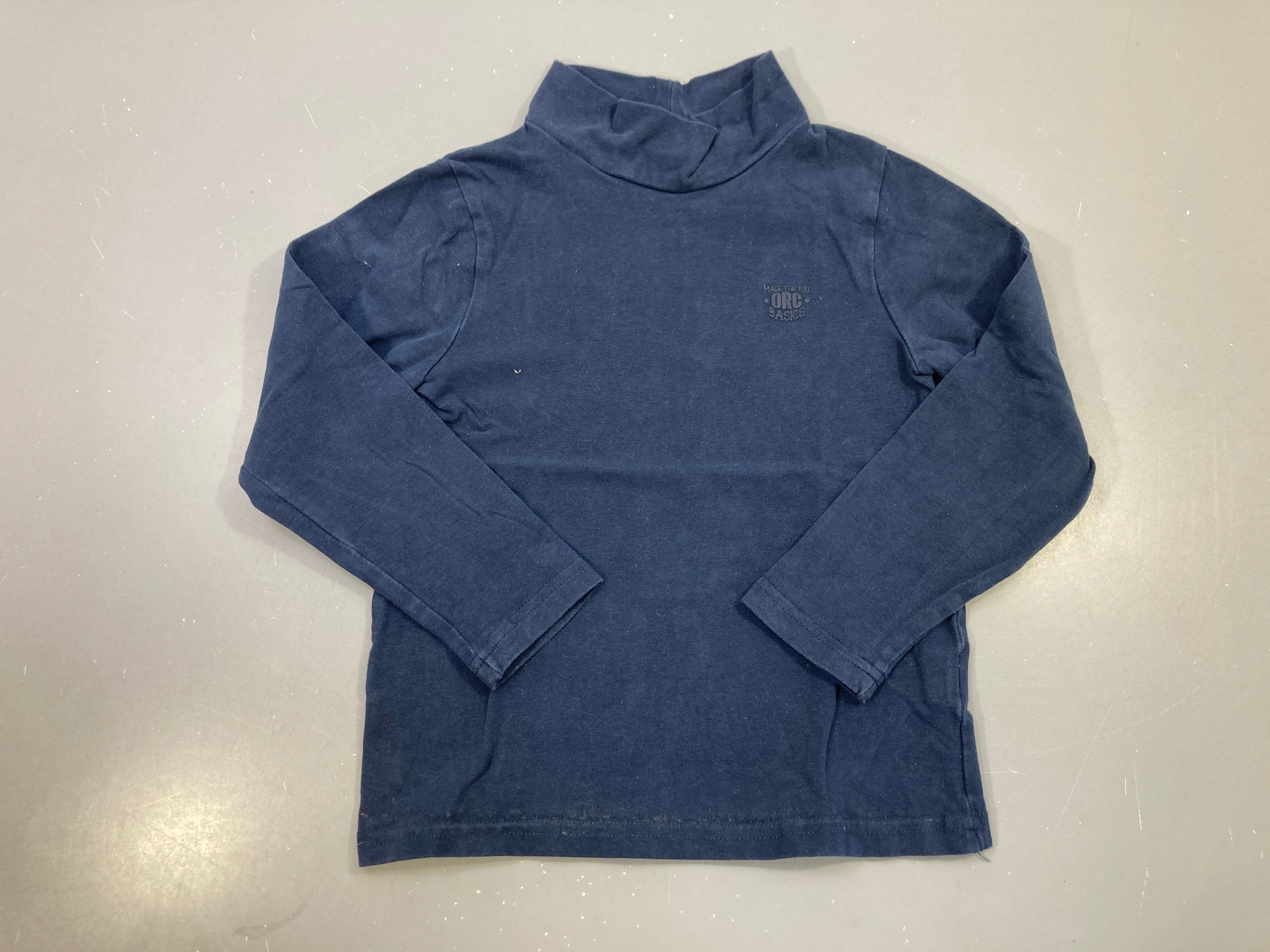 T-shirt m.l col montant bleu marine, ORC Basics