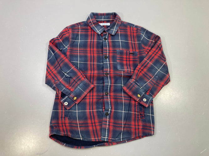Chemise m.l carreaux bleu marine/rouge/blanc, Mayoral, moins cher chez Petit Kiwi