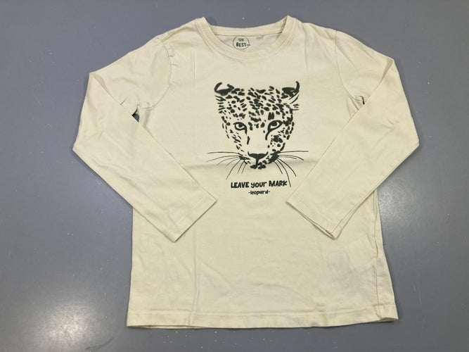 T-shirt m.l écru léopard, leave your mark, moins cher chez Petit Kiwi