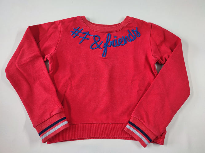 Sweat court rouge "#F&friends", moins cher chez Petit Kiwi