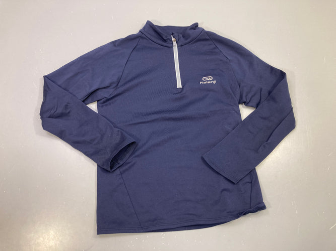 T-shirt m.l de sport bleu marine, Kalenji, moins cher chez Petit Kiwi