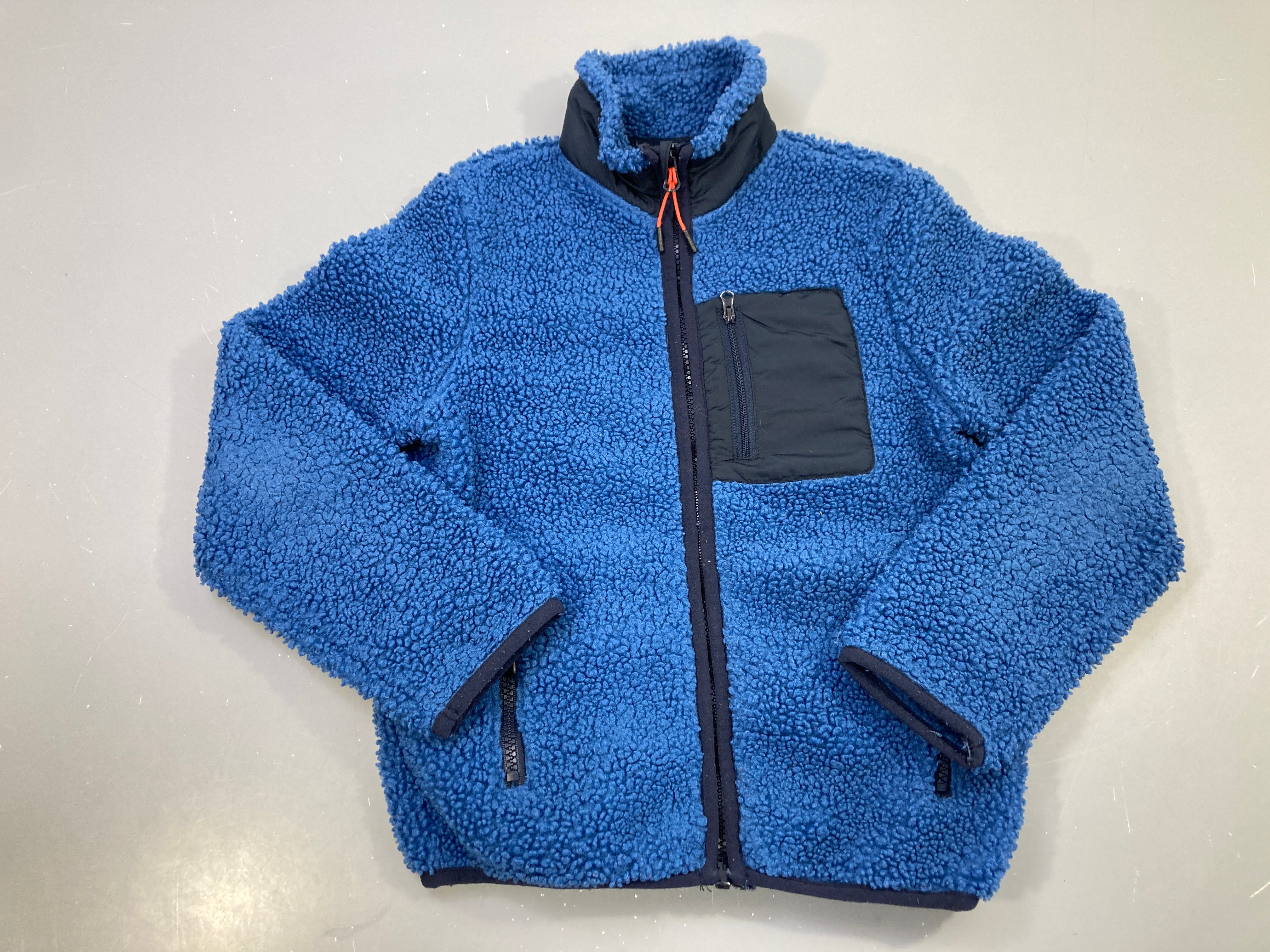 Gilet sherpa zippé bleu