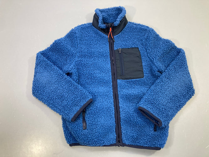 Gilet sherpa zippé bleu, moins cher chez Petit Kiwi
