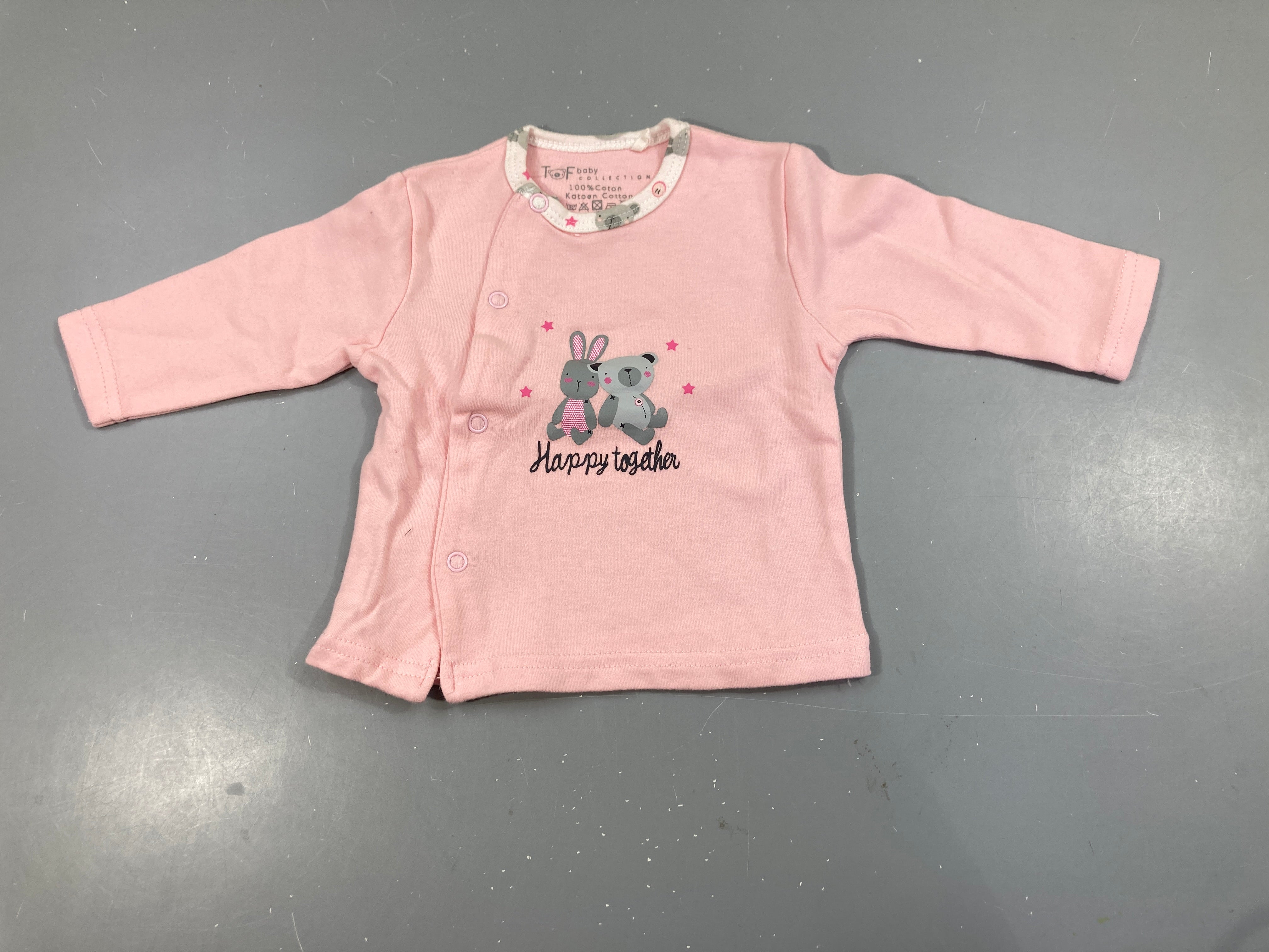 Gilet rose clair à pressons Happy Together