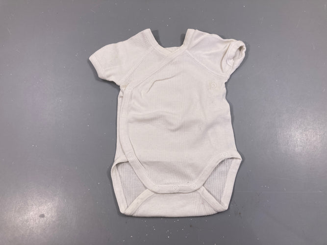 Body m.c blanc finement côtelé, moins cher chez Petit Kiwi