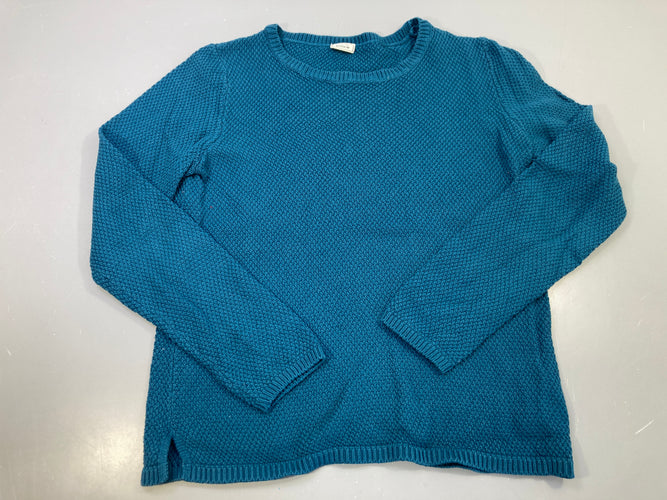 Pull bleu canard maille texturée, Pimkie, moins cher chez Petit Kiwi