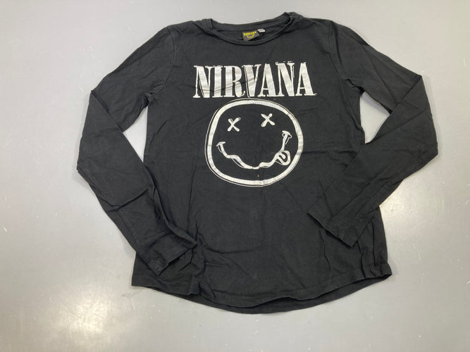 T-shirt m.l noir imprimé s.miley, Nirvana, moins cher chez Petit Kiwi