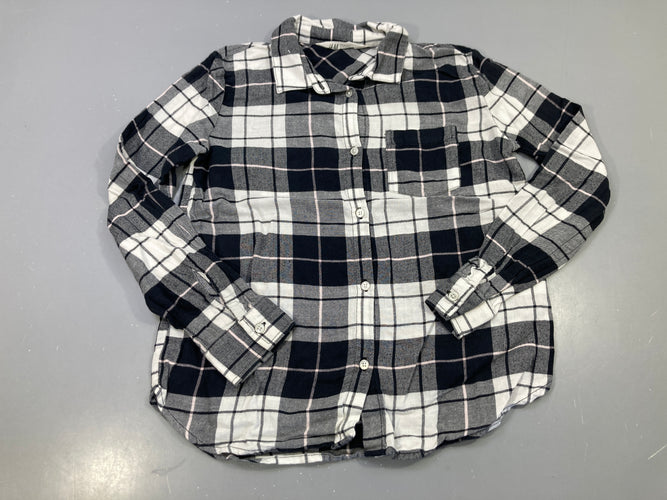 Chemise m.l noir blanc carreaux poche, moins cher chez Petit Kiwi