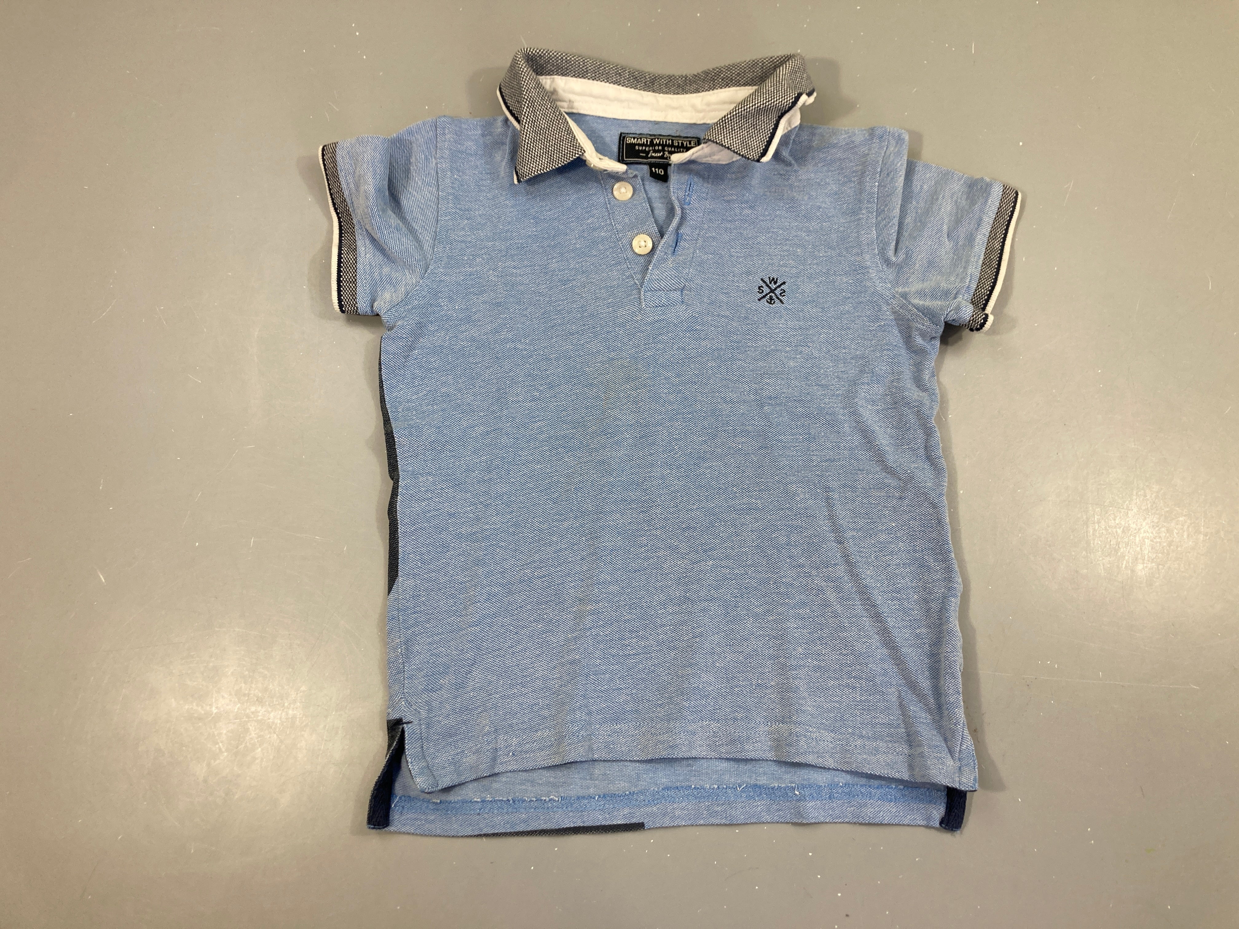 Polo m.c bleu chiné