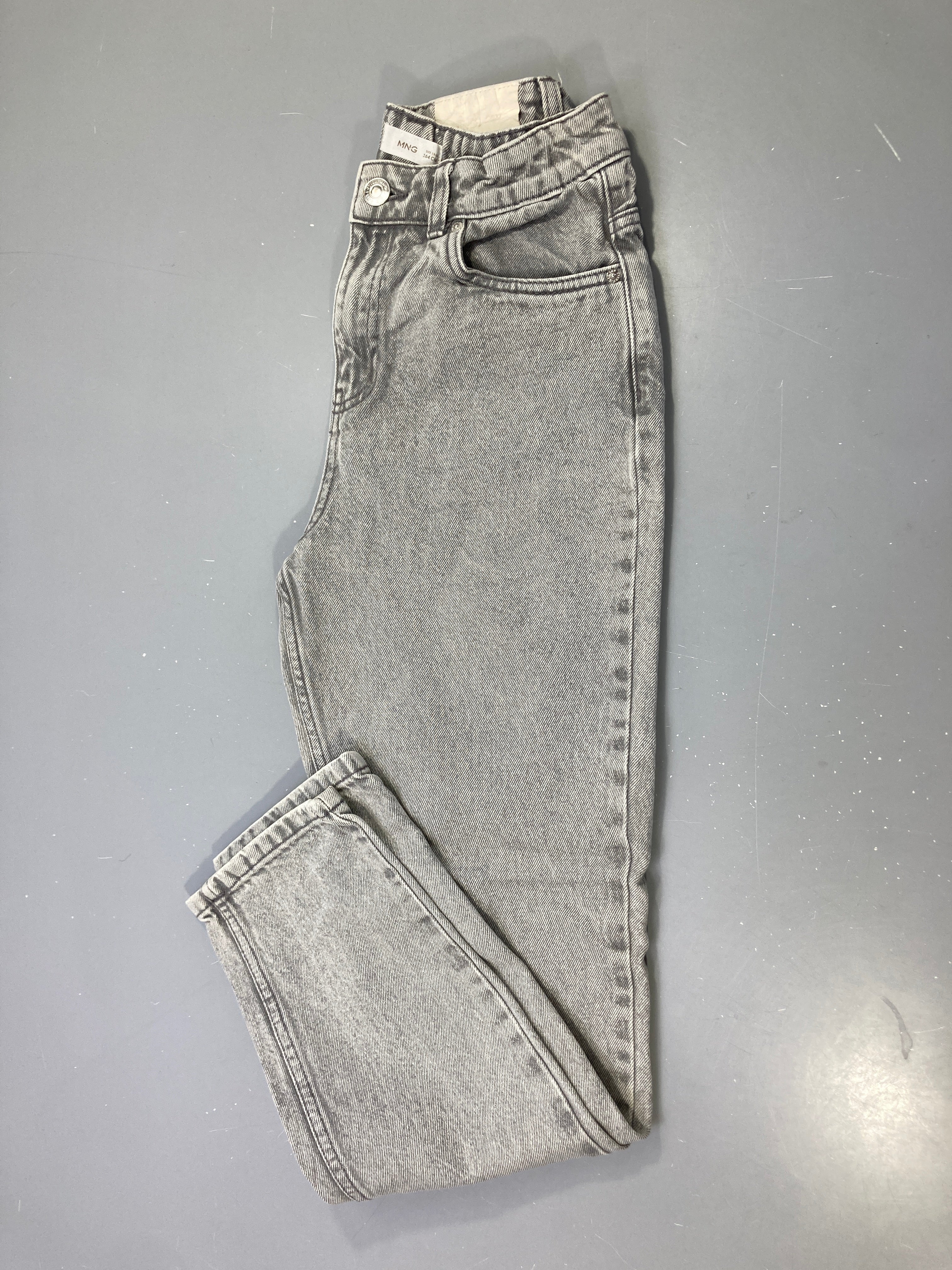 Jean gris mom taille haute