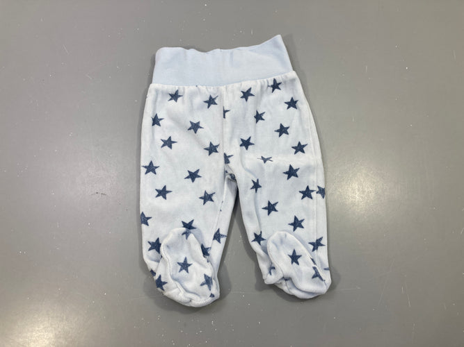 Pantalon pyjama pieds bleu ciel étoiles marine, moins cher chez Petit Kiwi