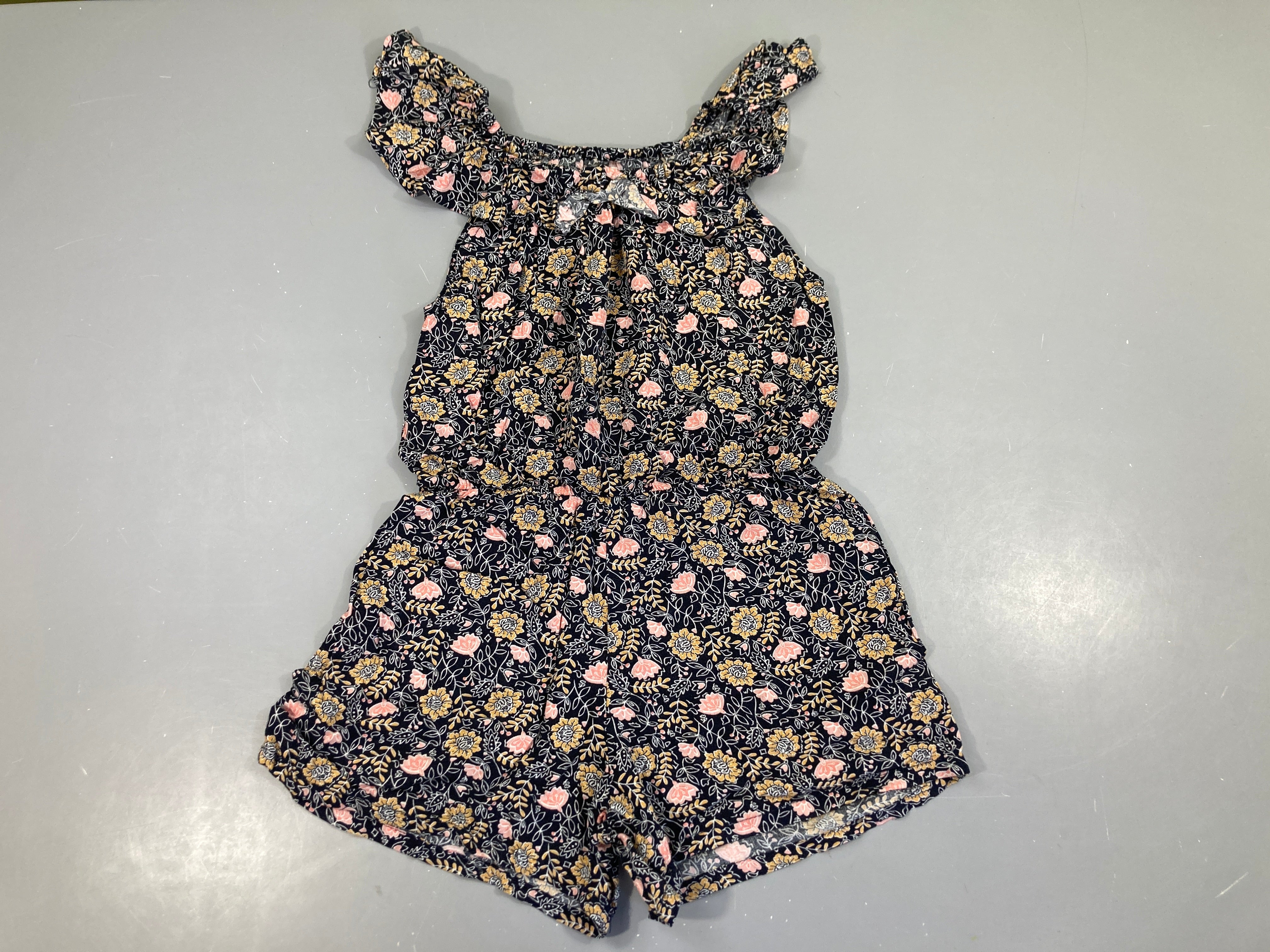 Combishort m.c bleu foncé fleuri