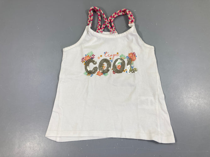 T-shirt s.m blanc cool sequins, moins cher chez Petit Kiwi
