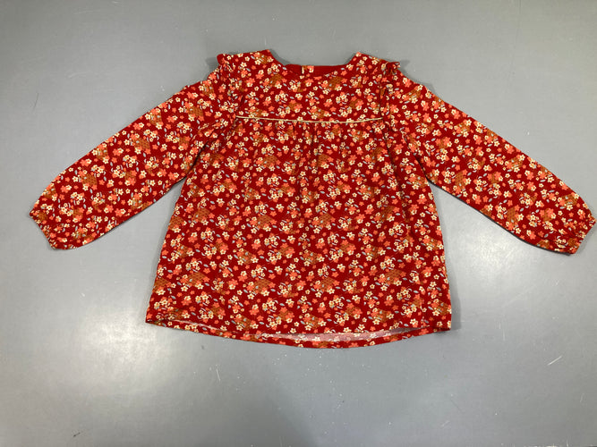 Blouse m.l rouge fleurie Eden et Victor, moins cher chez Petit Kiwi