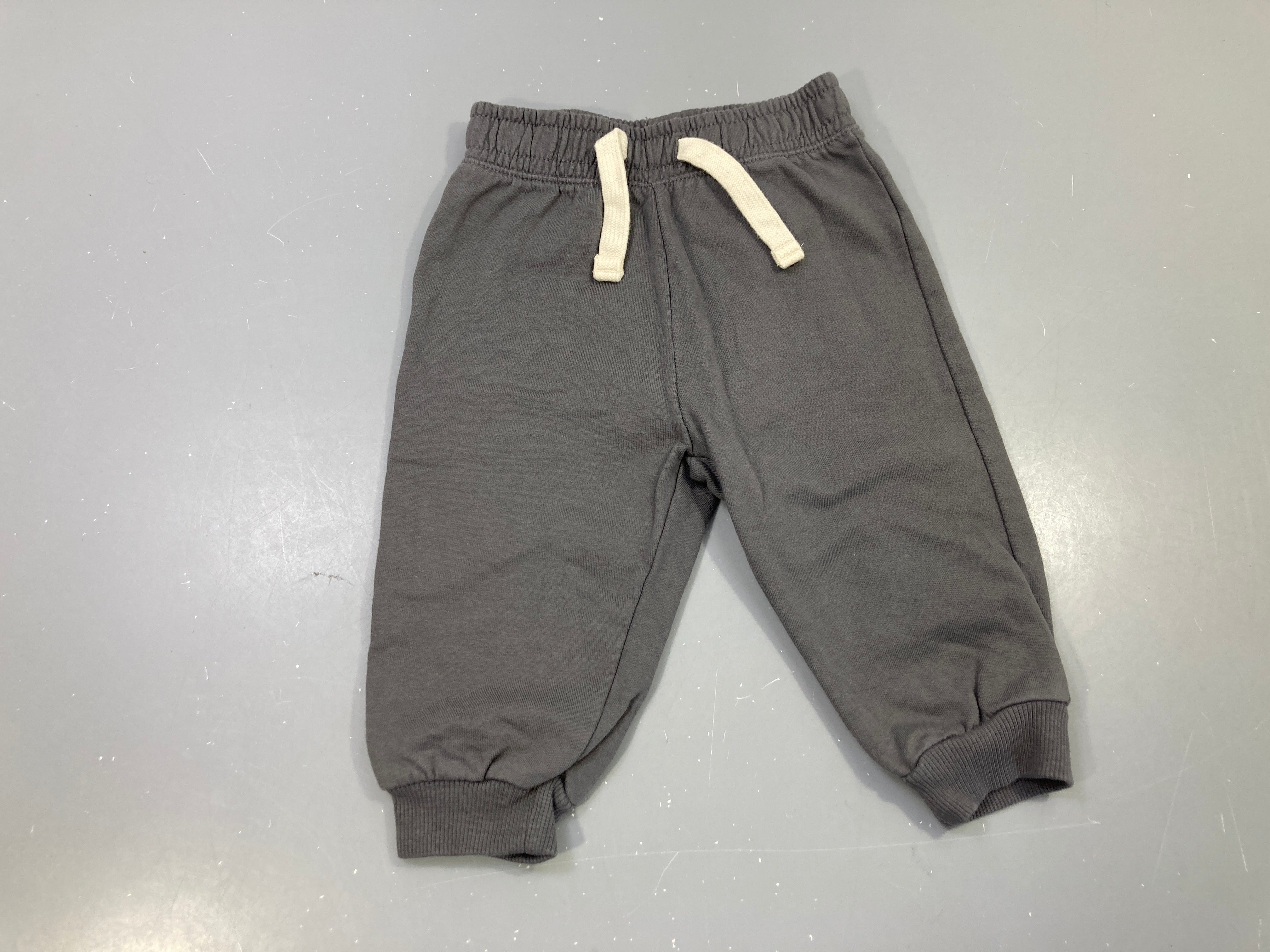 Pantalon molleton gris anthracite cordon écru