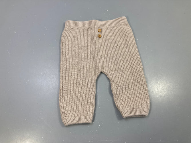 Pantalon tricot beige boutons, moins cher chez Petit Kiwi