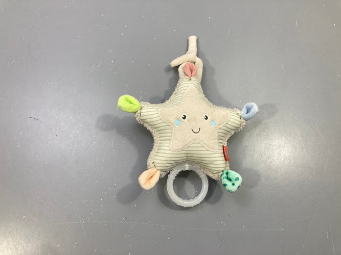 Hochet peluche musical étoile écru Déhoussable, moins cher chez Petit Kiwi