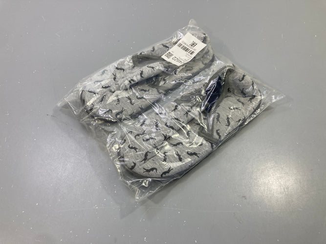 Neuf-Chaussons gris chiné imprimé crocodiles, moins cher chez Petit Kiwi