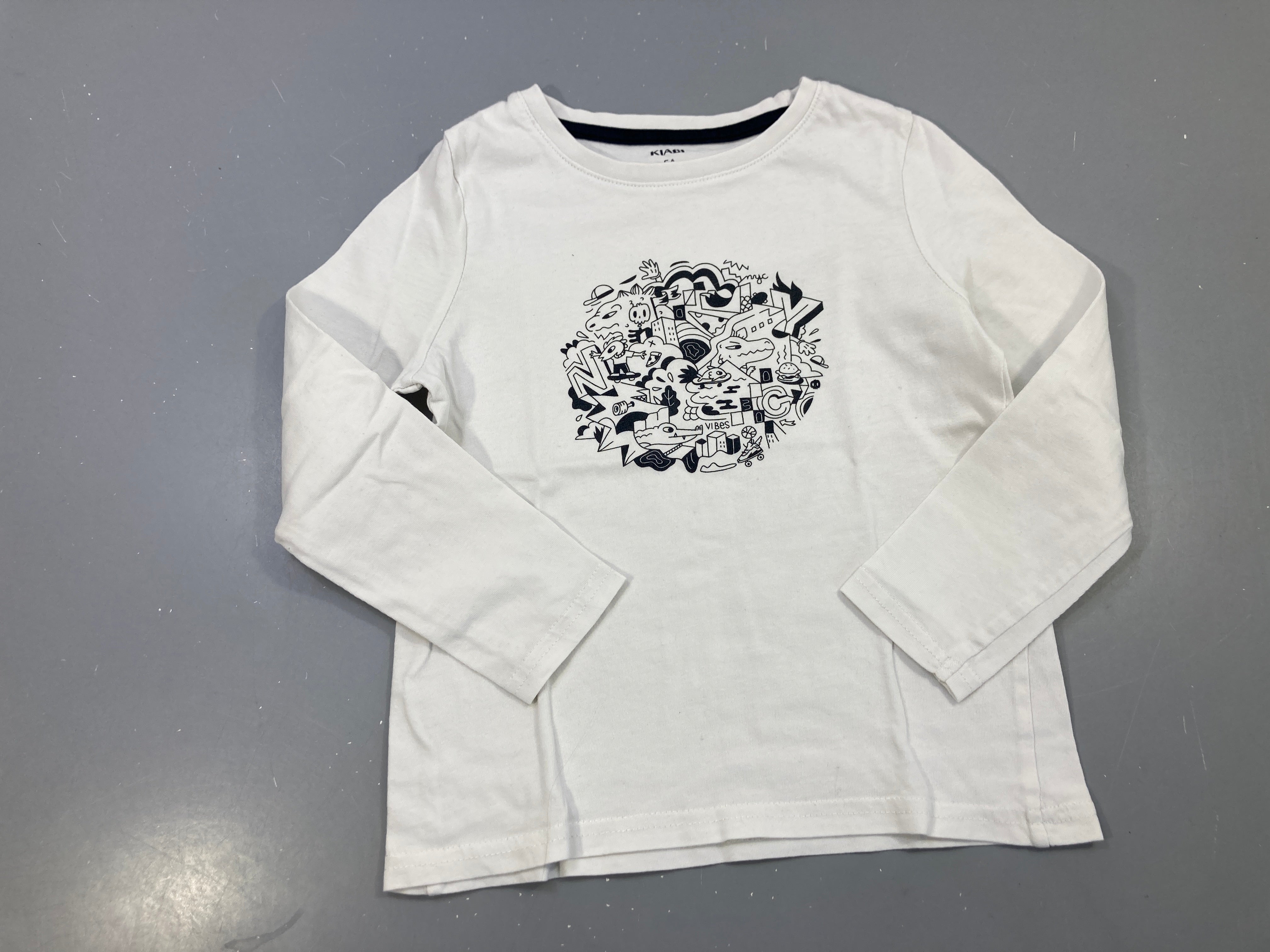 T-shirt m.l blanc imprimé