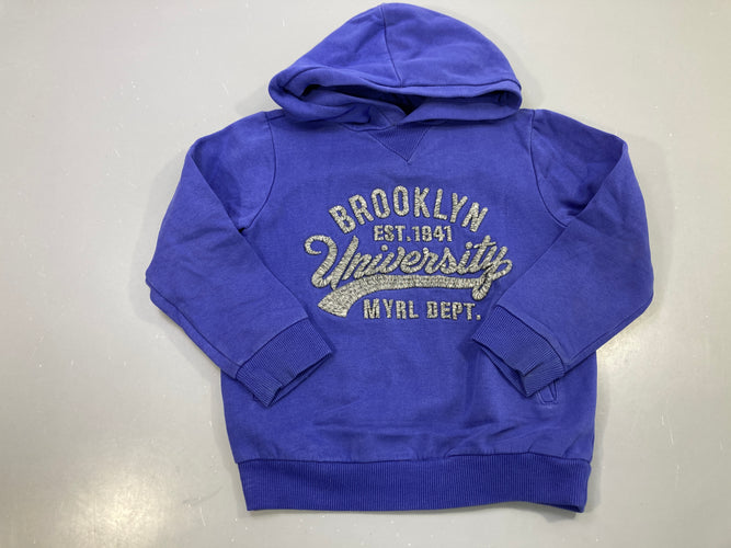 Sweat capuche violet Brooklyn University, moins cher chez Petit Kiwi