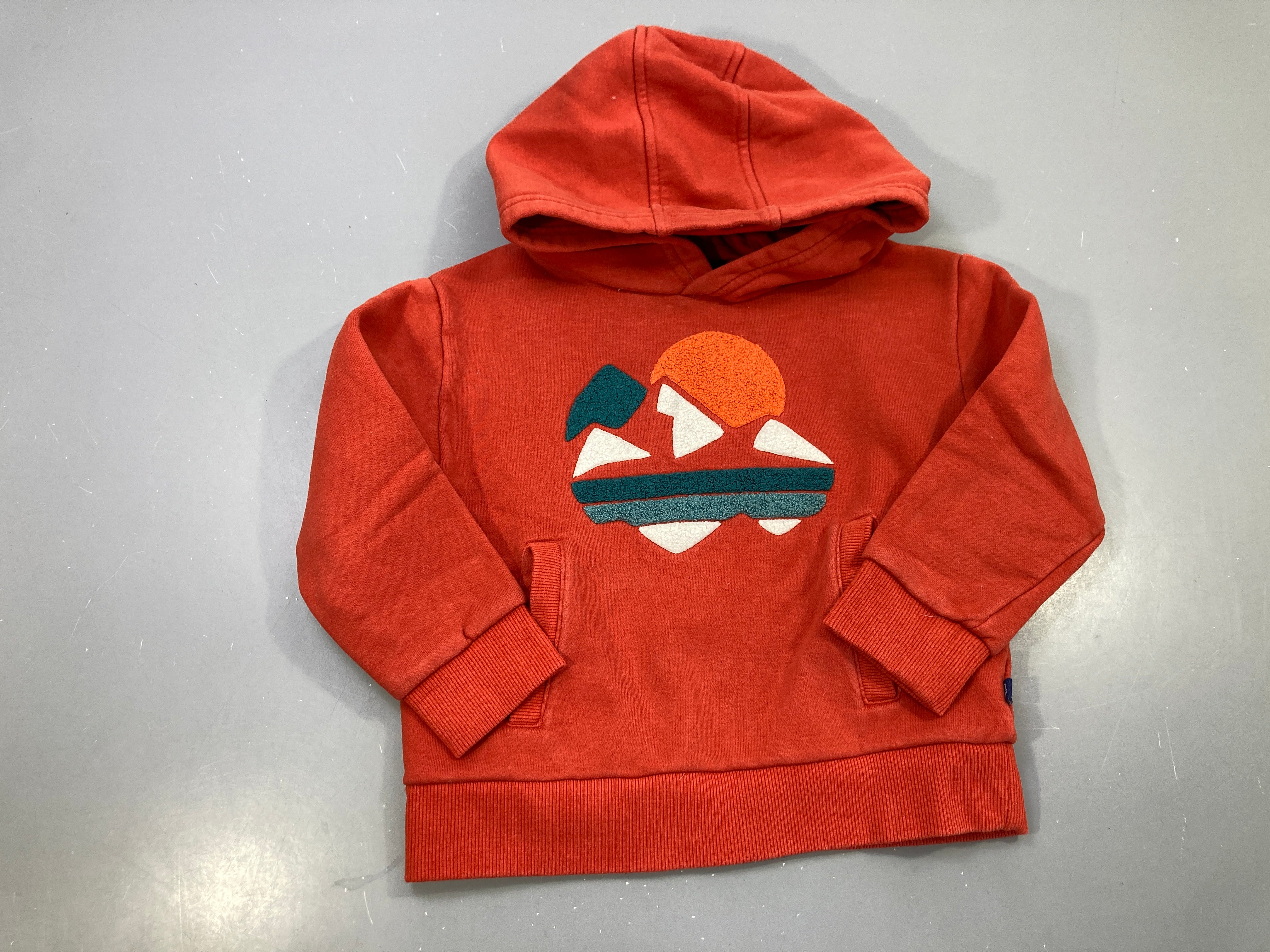Sweat capuche brique montagne