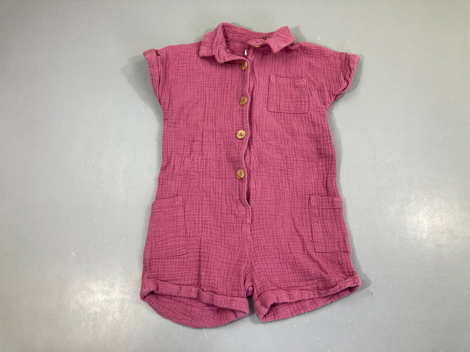 Combishort coton tetra mauve, un peu bouloché, moins cher chez Petit Kiwi