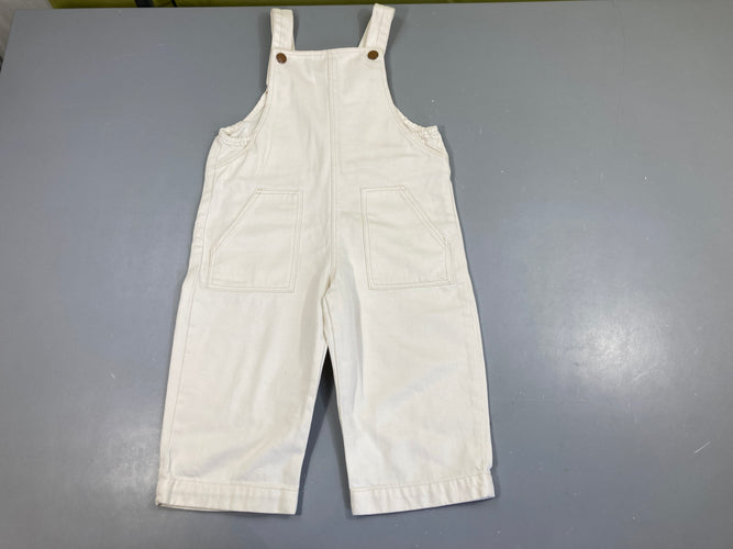 Salopette denim blanc, moins cher chez Petit Kiwi