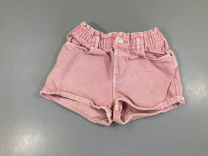 Short denim rose effet délavé, moins cher chez Petit Kiwi