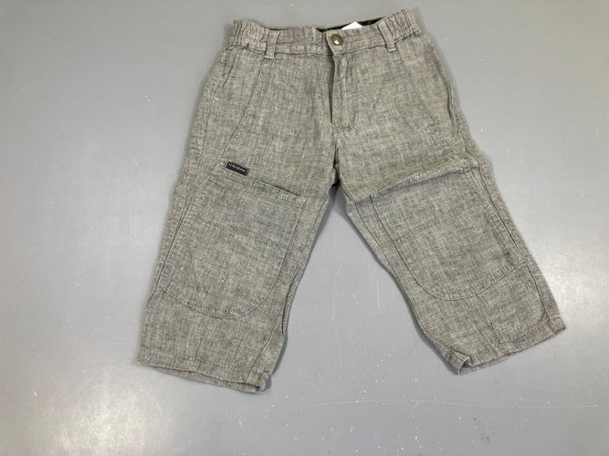 Pantalon gris 100% lin, moins cher chez Petit Kiwi