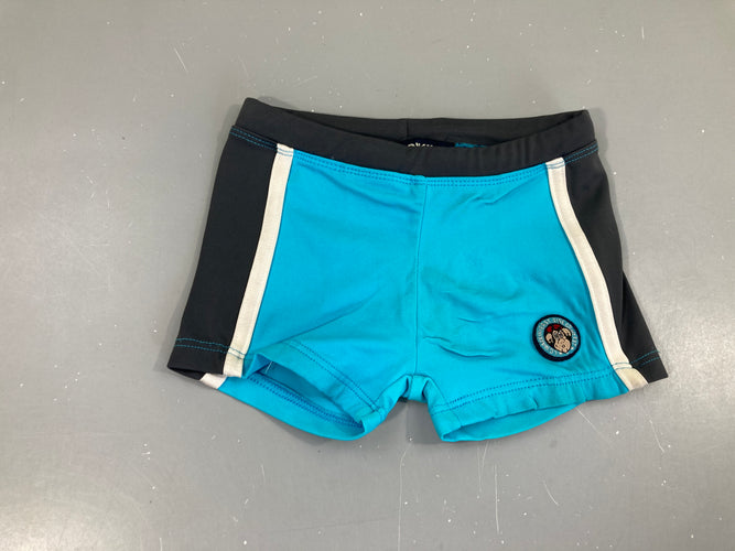 Maillot boxer bleu/gris, moins cher chez Petit Kiwi