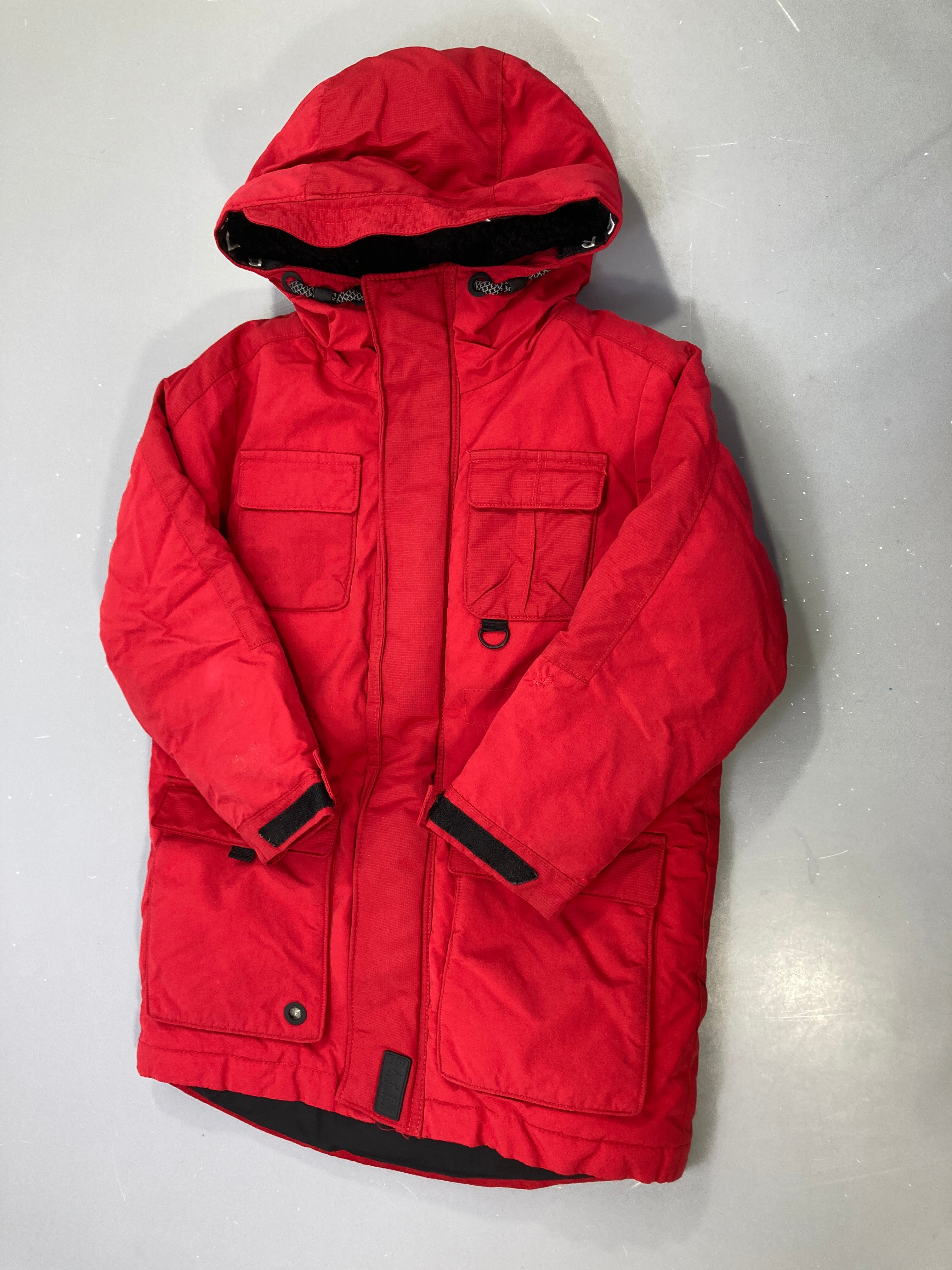 Parka rouge capuche doublée polaire Baker