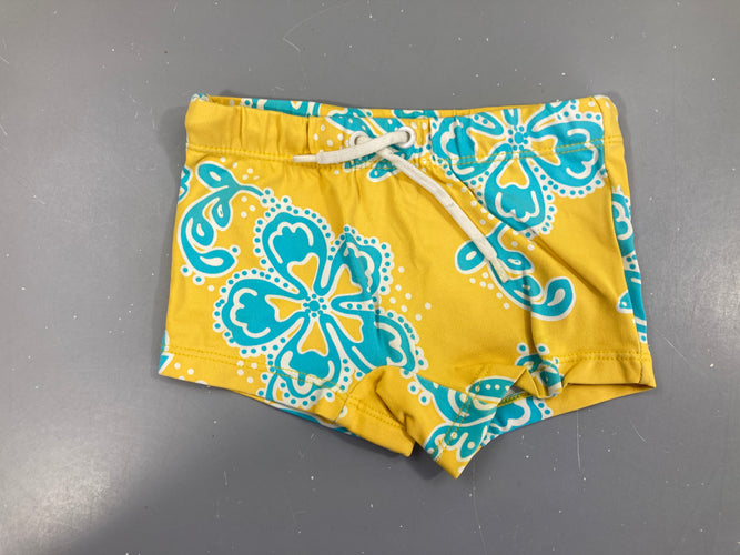 Maillot boxer jaune fleurs (taille estimée), moins cher chez Petit Kiwi