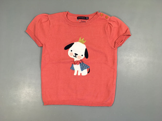 Pull m.c rose chien couronne, moins cher chez Petit Kiwi