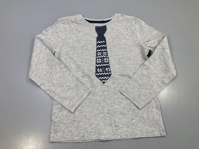 T-shirt m.l gris chiné cravate imprimée, moins cher chez Petit Kiwi