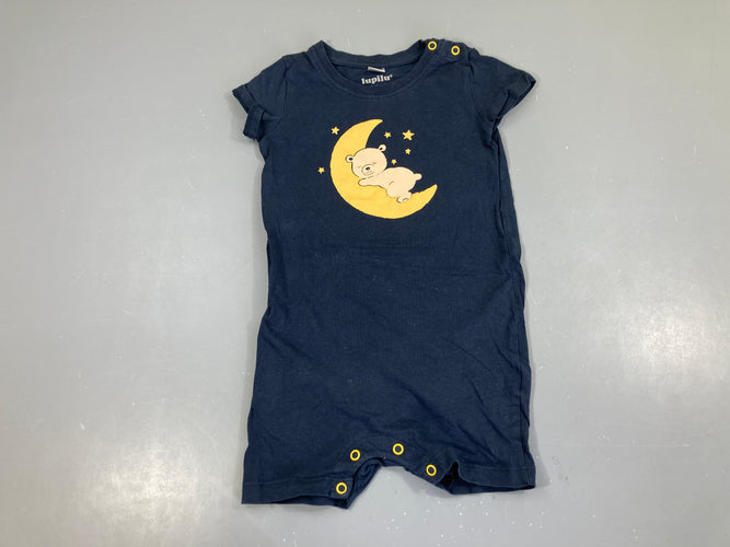 Combishort m.c jersey bleu foncé ours lune, moins cher chez Petit Kiwi