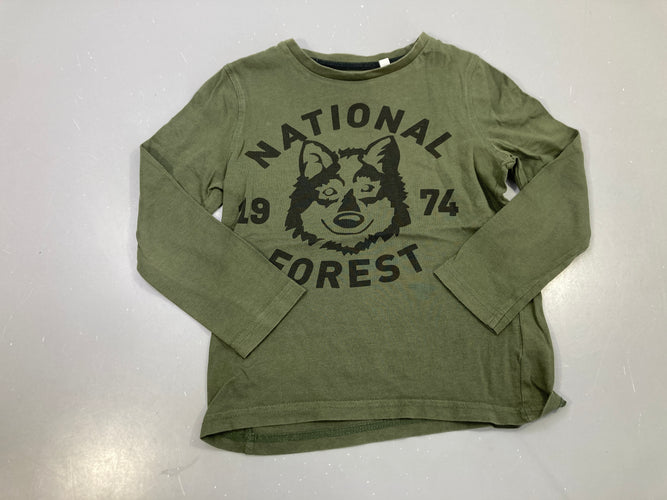 T-shirt m.l kaki loup National Forest, moins cher chez Petit Kiwi