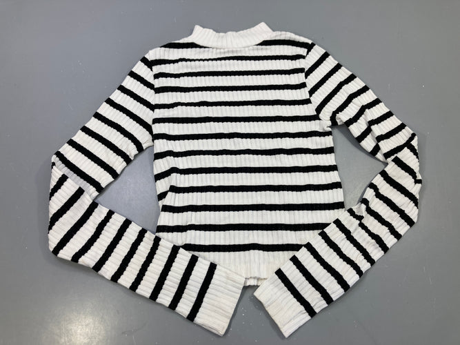 Sous pull rayé noir blanc et gris Stradivarius, moins cher chez Petit Kiwi