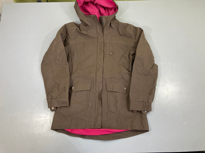 Veste zippée brun à capuche, moins cher chez Petit Kiwi