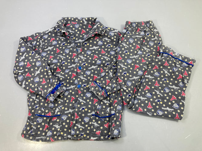 Pyjama 2pcs flanelle gris espace fusées Bouloché!, moins cher chez Petit Kiwi