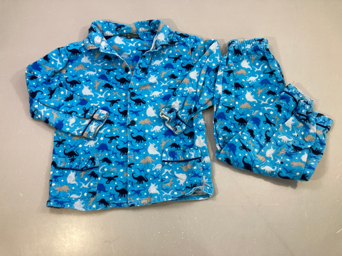 Pyjama 2pcs flanelle bleu dinosaures, Australian Bouloché, moins cher chez Petit Kiwi