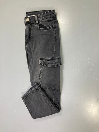 Pantalon cargo gris anthracite délavé, moins cher chez Petit Kiwi