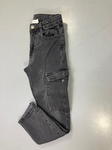Pantalon cargo gris anthracite délavé, moins cher chez Petit Kiwi