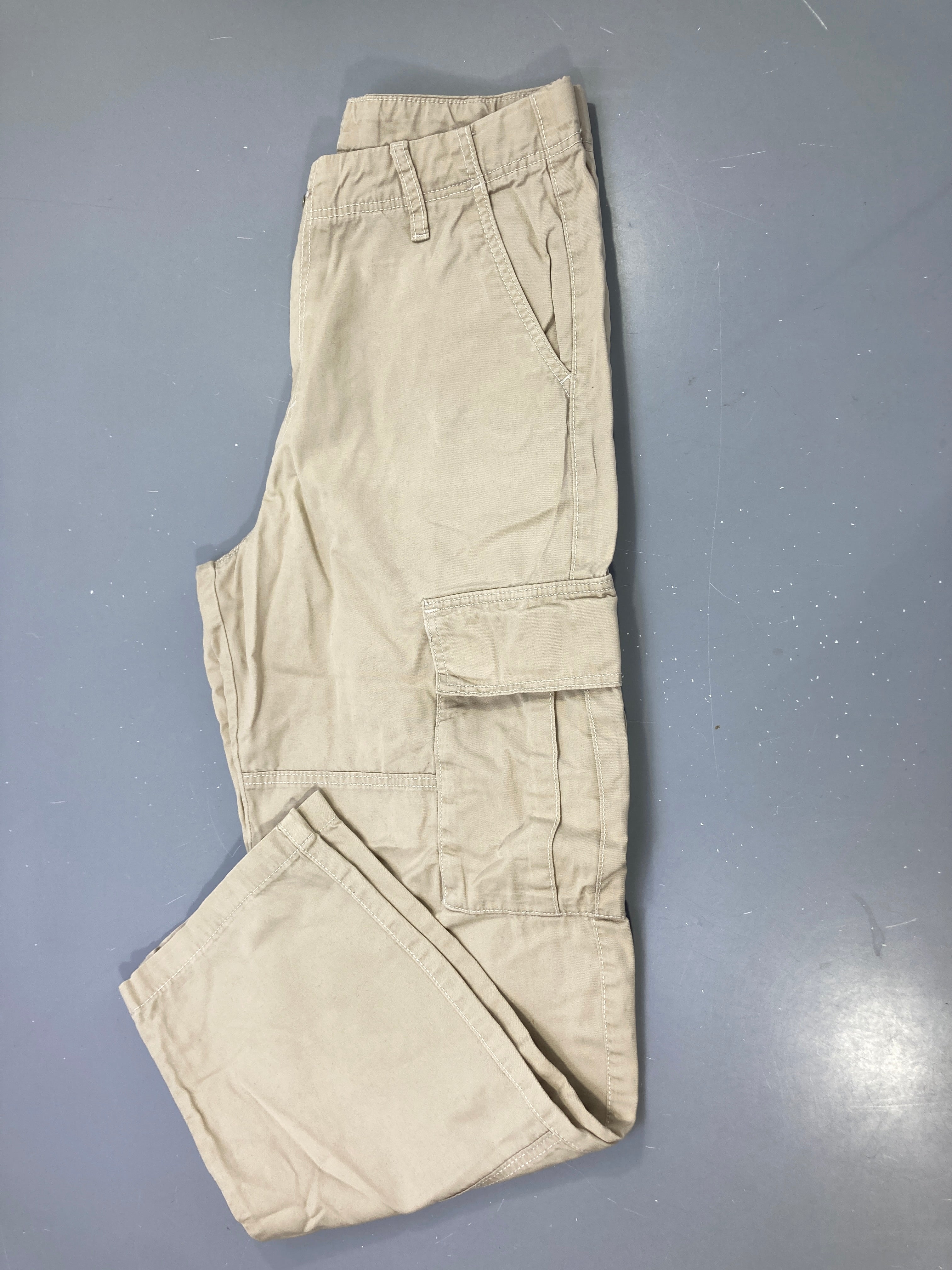 Pantalon toile cargo beige