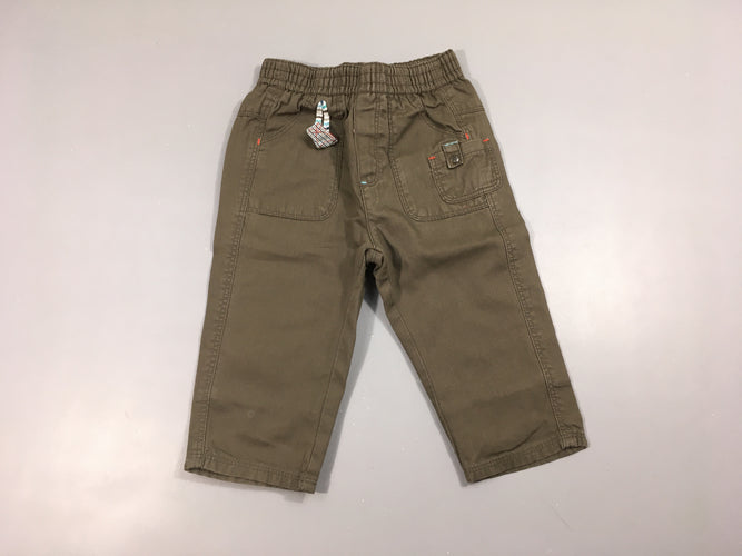 Pantalon brun taille élastique, moins cher chez Petit Kiwi